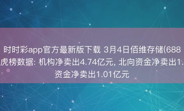 时时彩app官方最新版下载 3月4日佰维存储(688525)龙虎榜数据: 机构净卖出4.74亿元， 北向资金净卖出1.01亿元